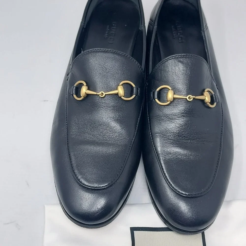 Gucci Jordaan Black Leather Horsebit Loafer - Picture 2 of 9